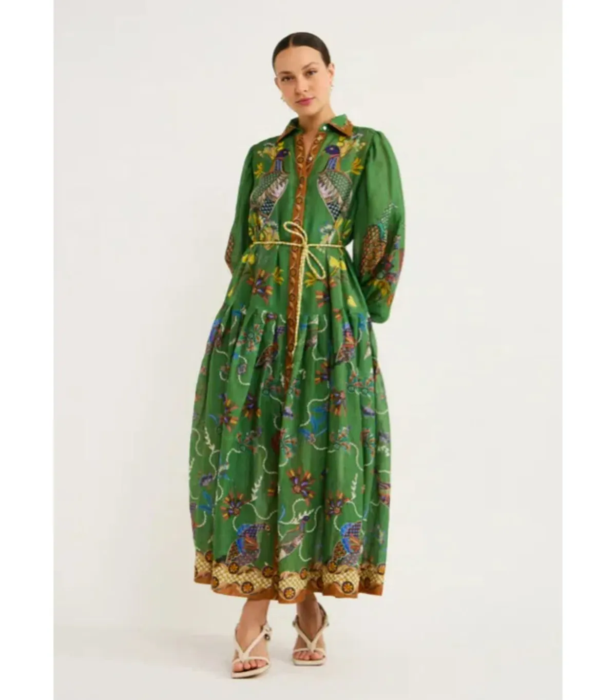 Alemais Birdie Shirtdress Jade Green Size AU 14 - Image 2