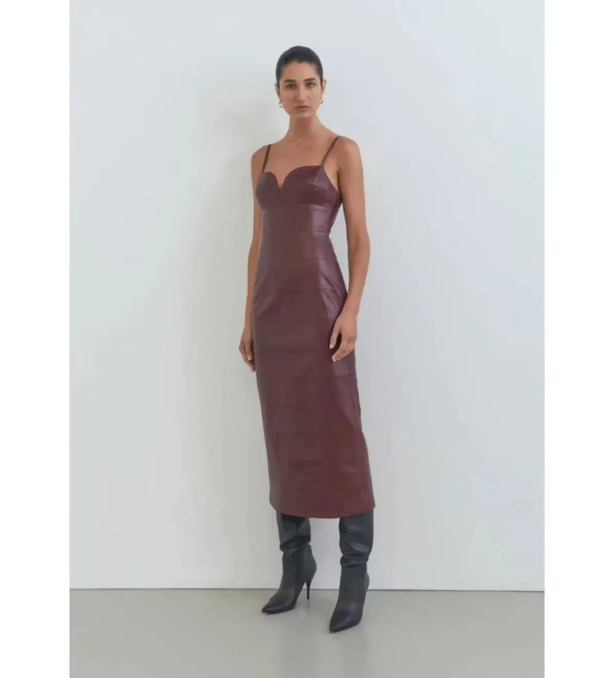 Viktoria And Woods Espionage Midi Dress In Burgundy Size AU 6  - Image 1