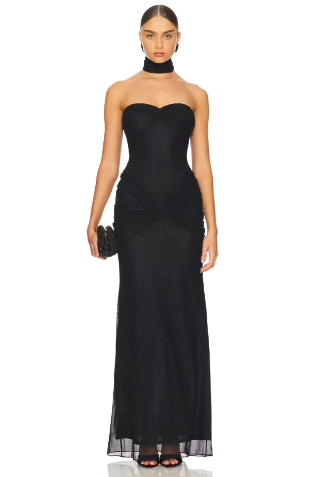 Mirror Palais Black Starlite Maxi Dress Size AU 10 for rent on The Volte - main image