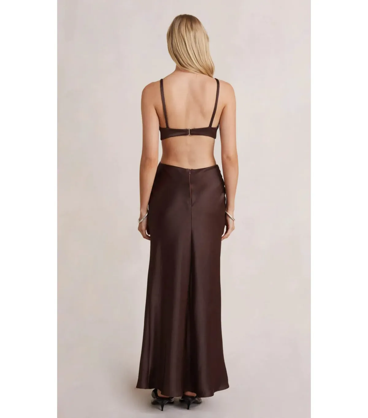 Bec and Bridge Flex V Maxi Dress in Brown Size AU 6  - Image 3
