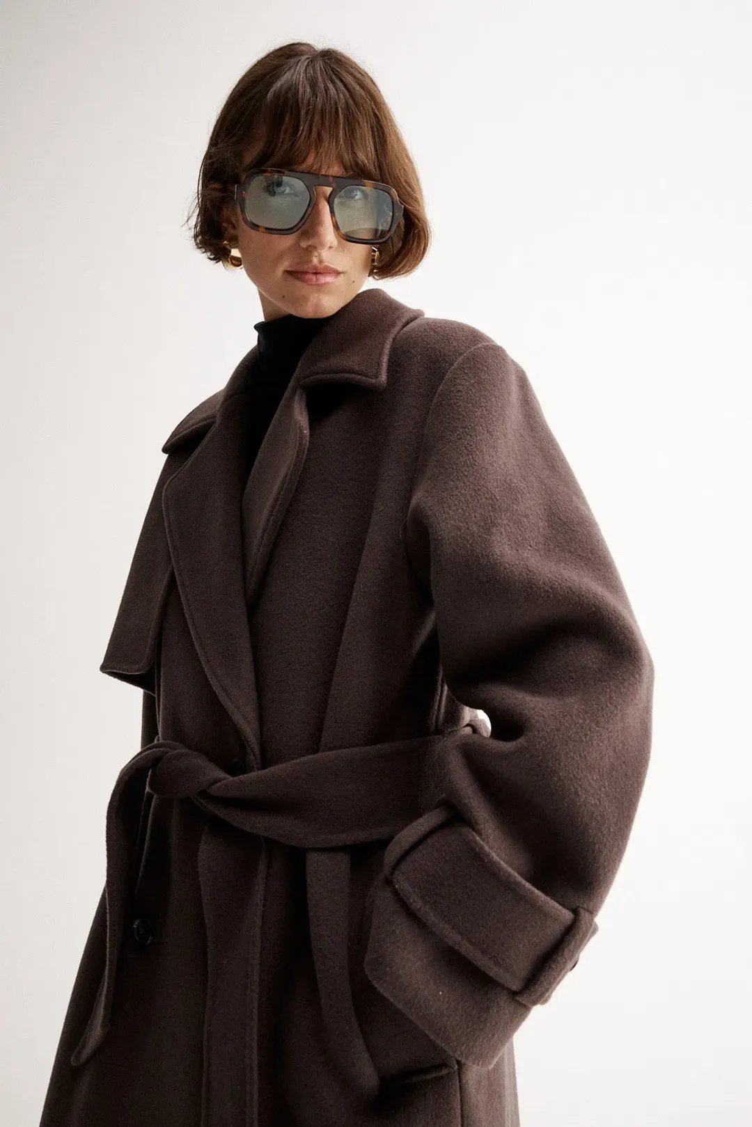Elka Collective Arna Coat in Chocolate Brown Size 12/L for rent on The Volte - main image