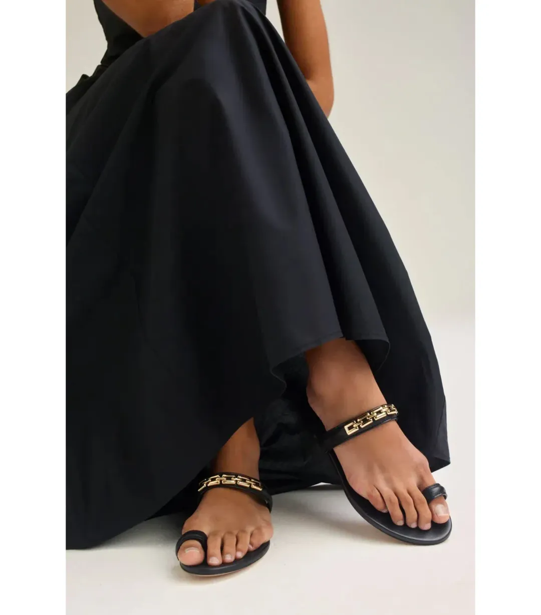 Scanlan Theodore Parachute Cotton Strappy Maxi Dress Black Size AU 6 for rent on The Volte - main image