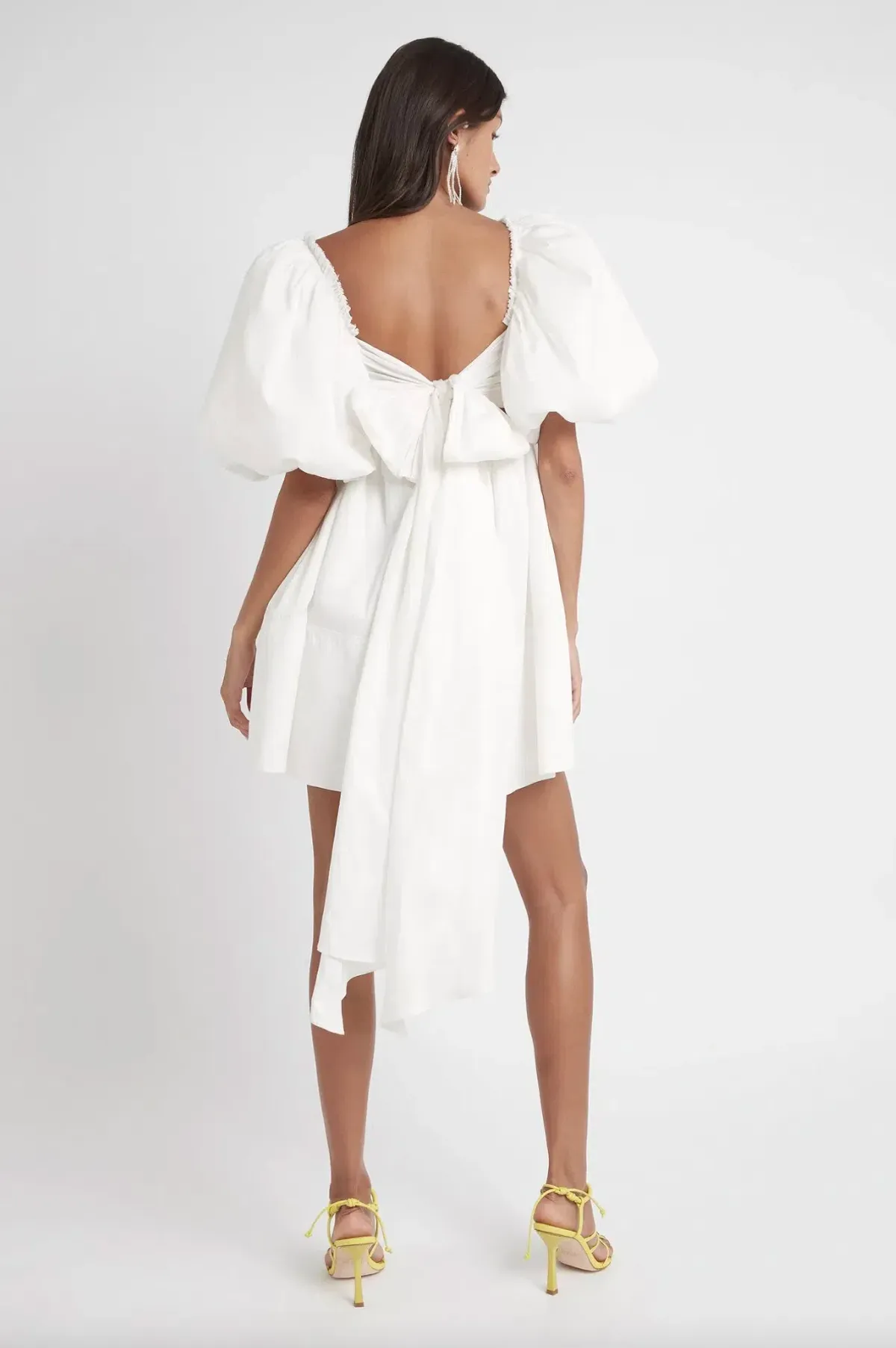 Aje Casabianca Puff Sleeve Mini Dress White Size 6 - Image 2