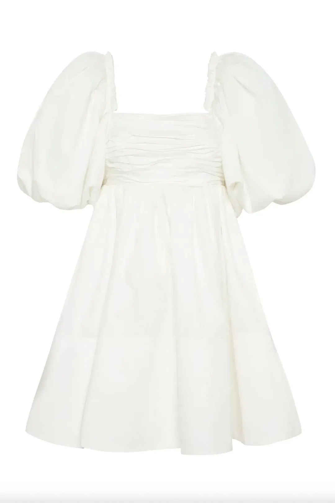 Aje Casabianca Puff Sleeve Mini Dress White Size 6 for rent on The Volte - main image