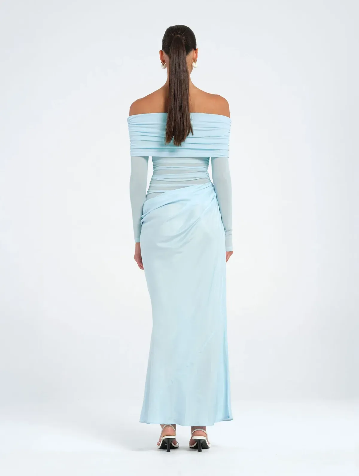 Benni Yasmin Off-Shoulder Maxi Dress in Blue Size AU 10 - Image 2