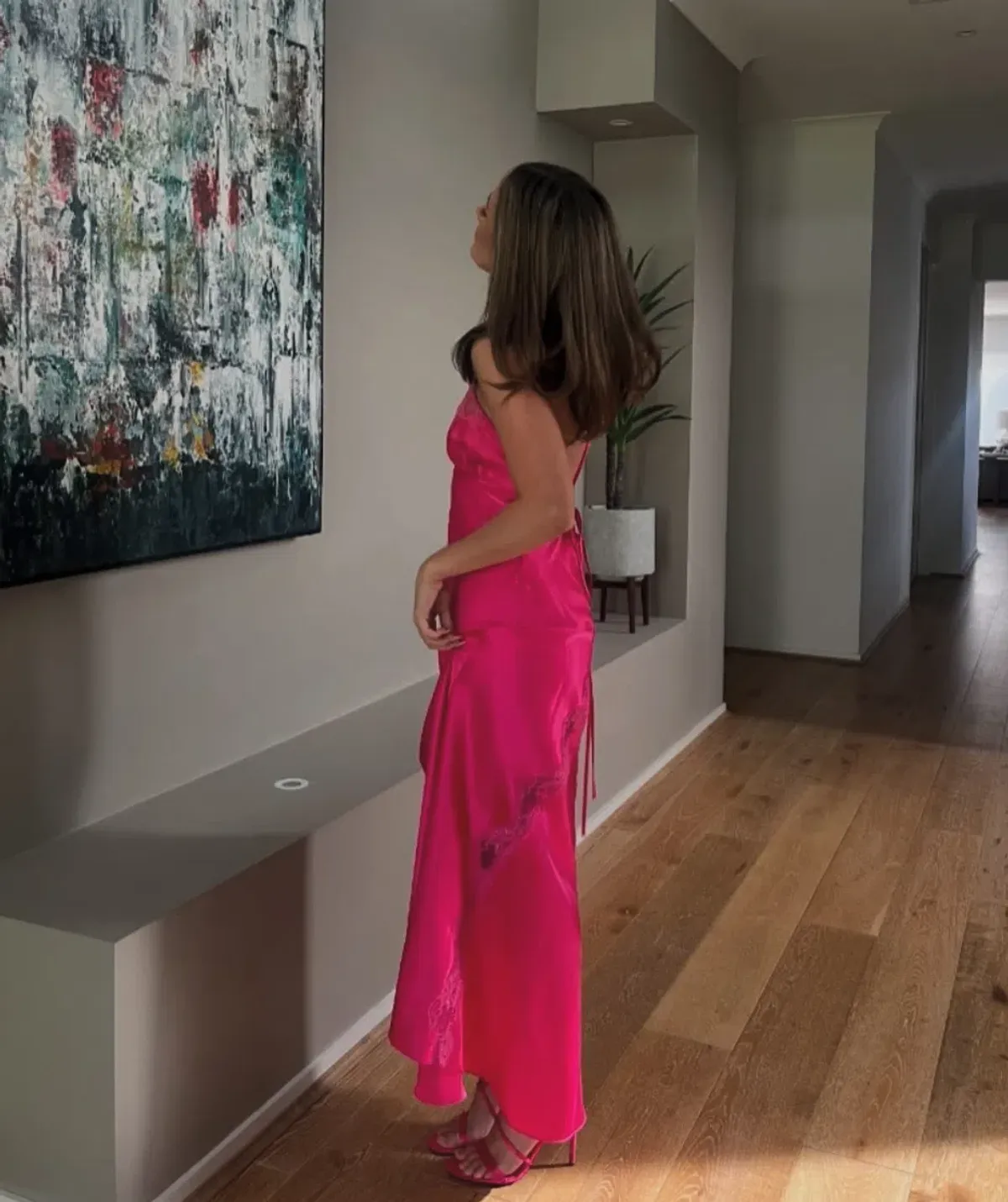 Vintage Slip Maxi Gown Pink Size 10/S - Image 2