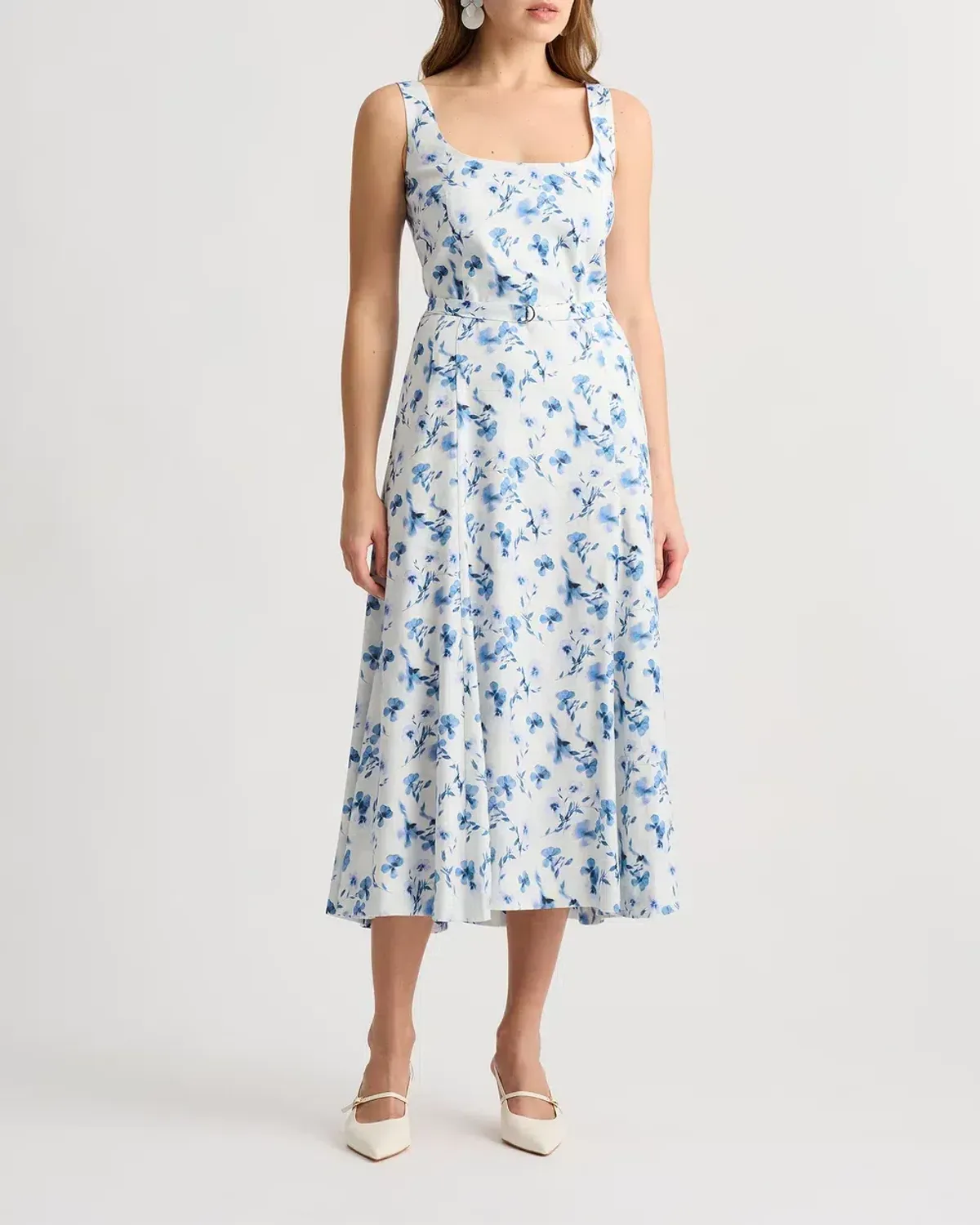 David Lawrence Birdie Linen Dress Ivory Multi Size 16/XL - Image 1