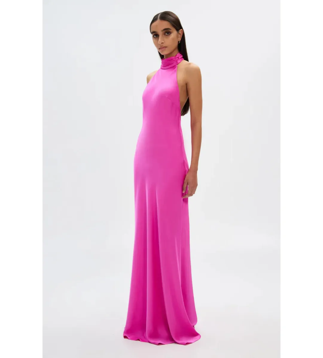 MISHA Evianna Satin Gown Pink Size 10 for rent on The Volte - main image
