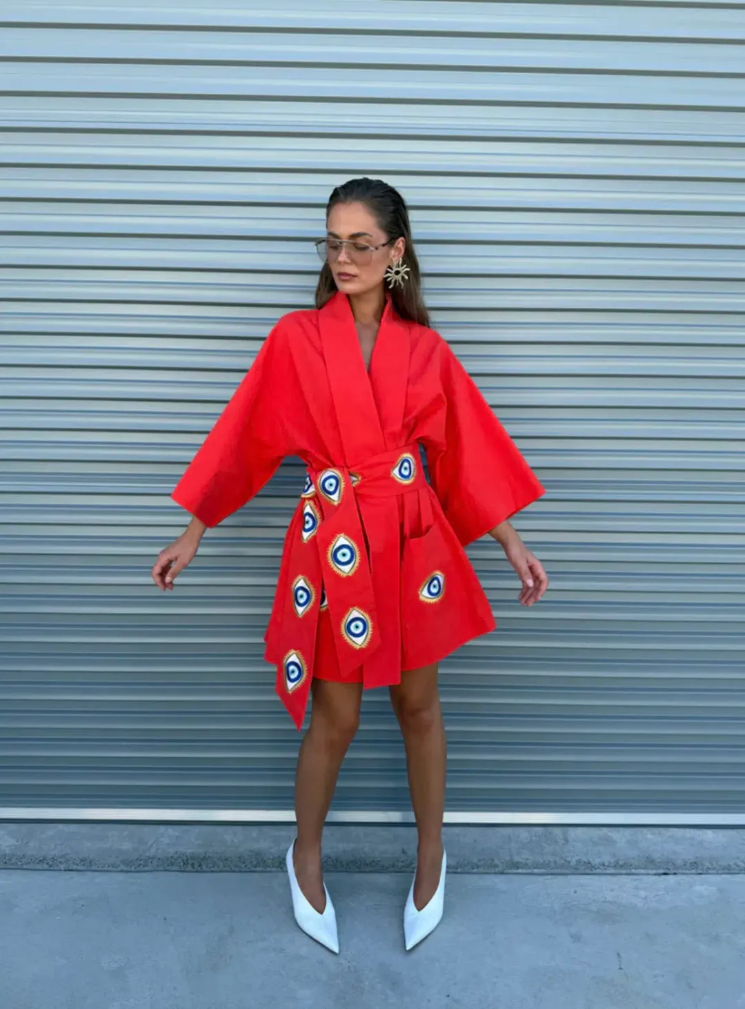 La Boheme Nirvana Robe Mini Dress Red Size 10/M for rent on The Volte - main image