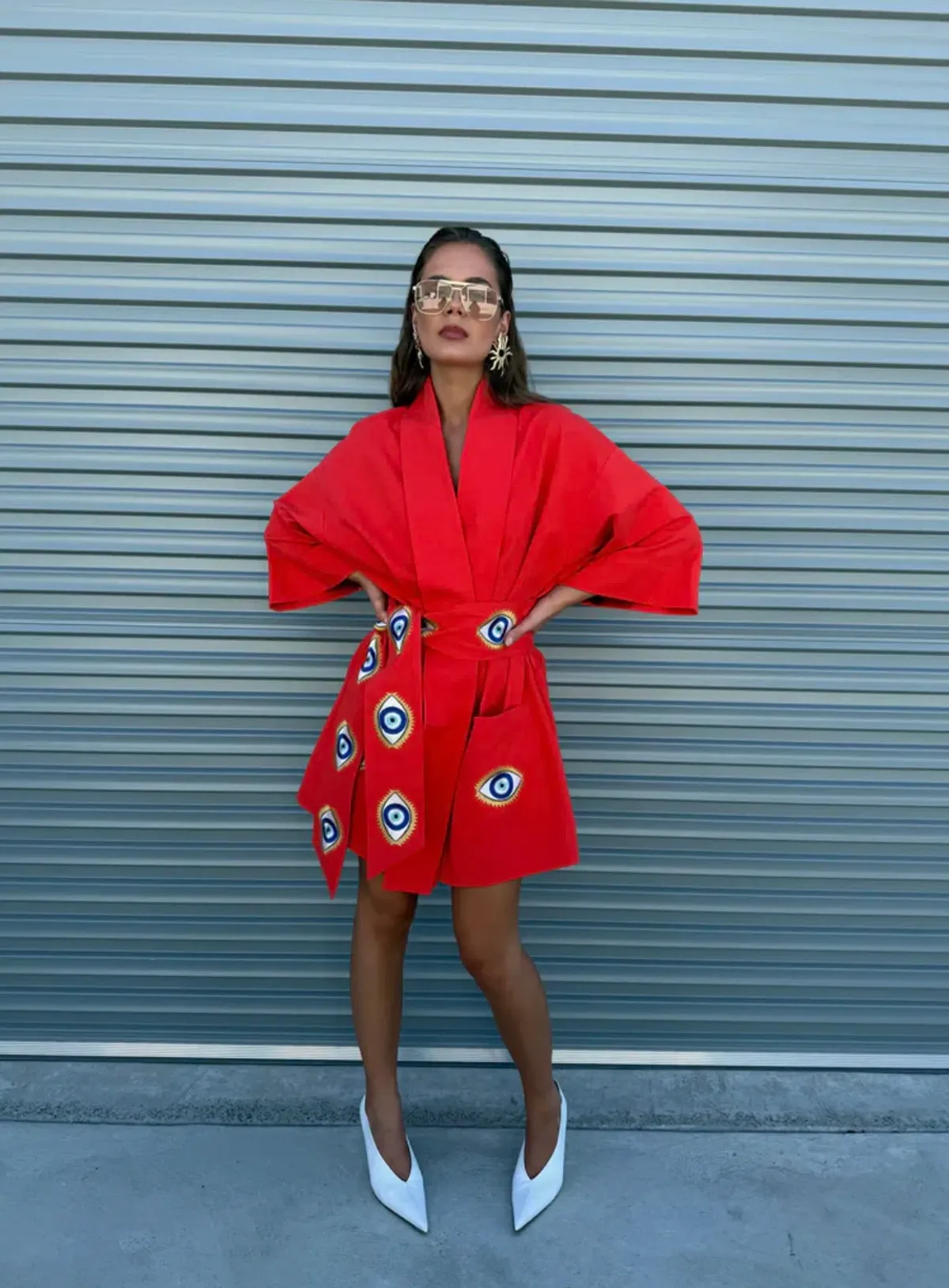 La Boheme Nirvana Robe Mini Dress Red Size 10/M - Image 3