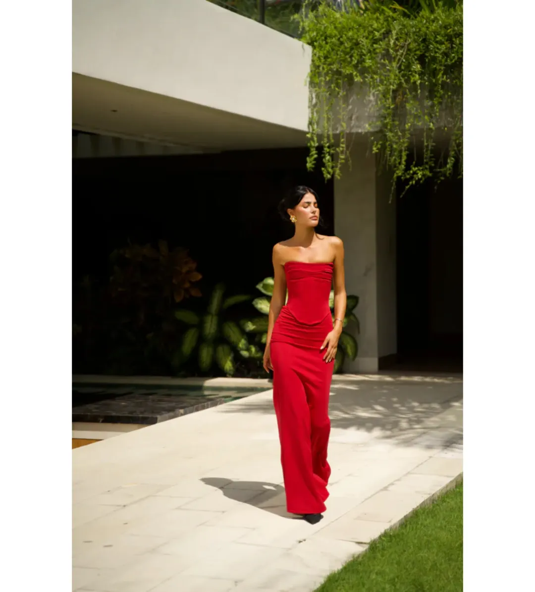 HNTR The Label Louie Maxi Gown Wine Size 8 for rent on The Volte - main image
