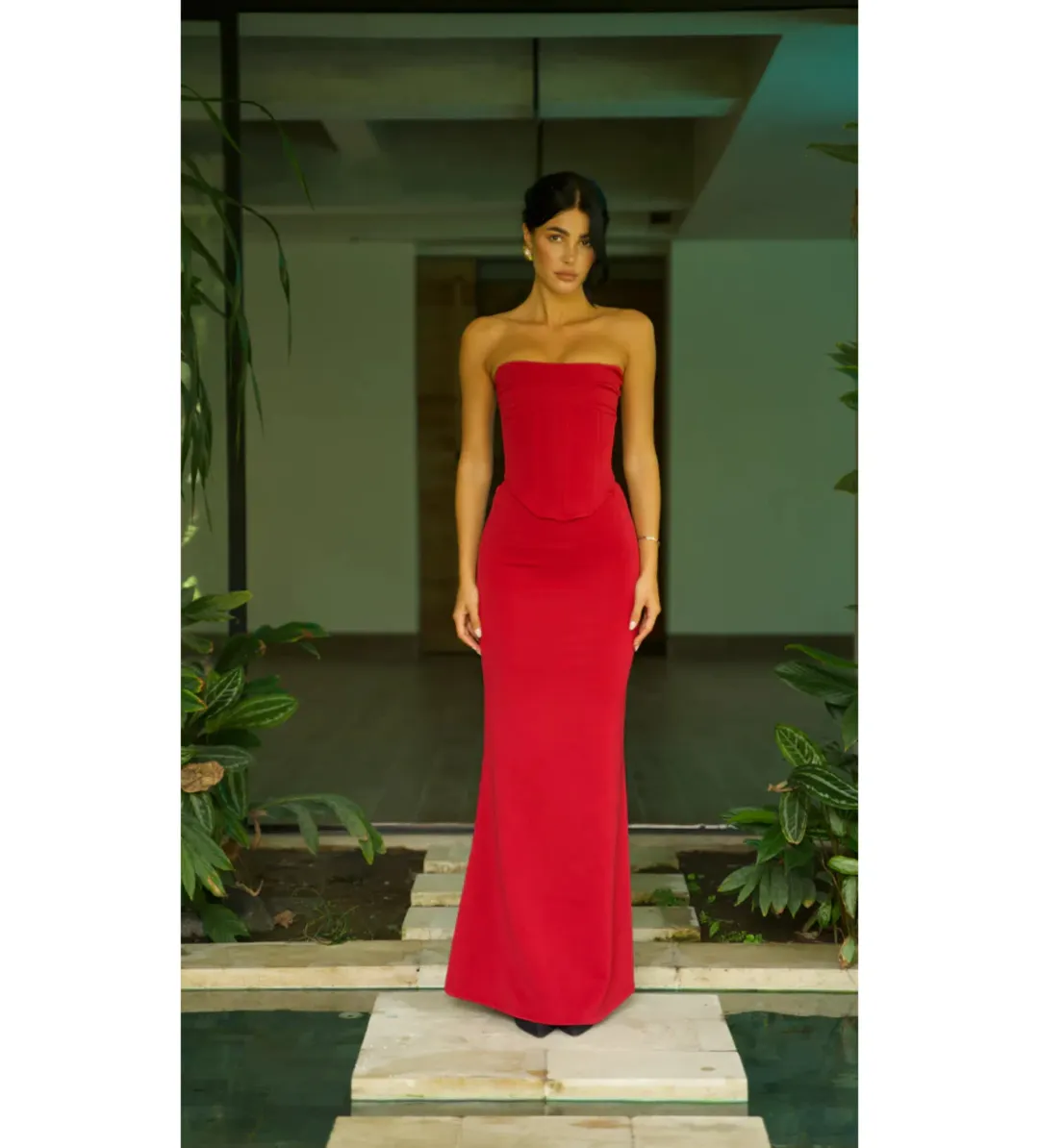 HNTR The Label Louie Maxi Gown Wine Size 8 for rent on The Volte - main image