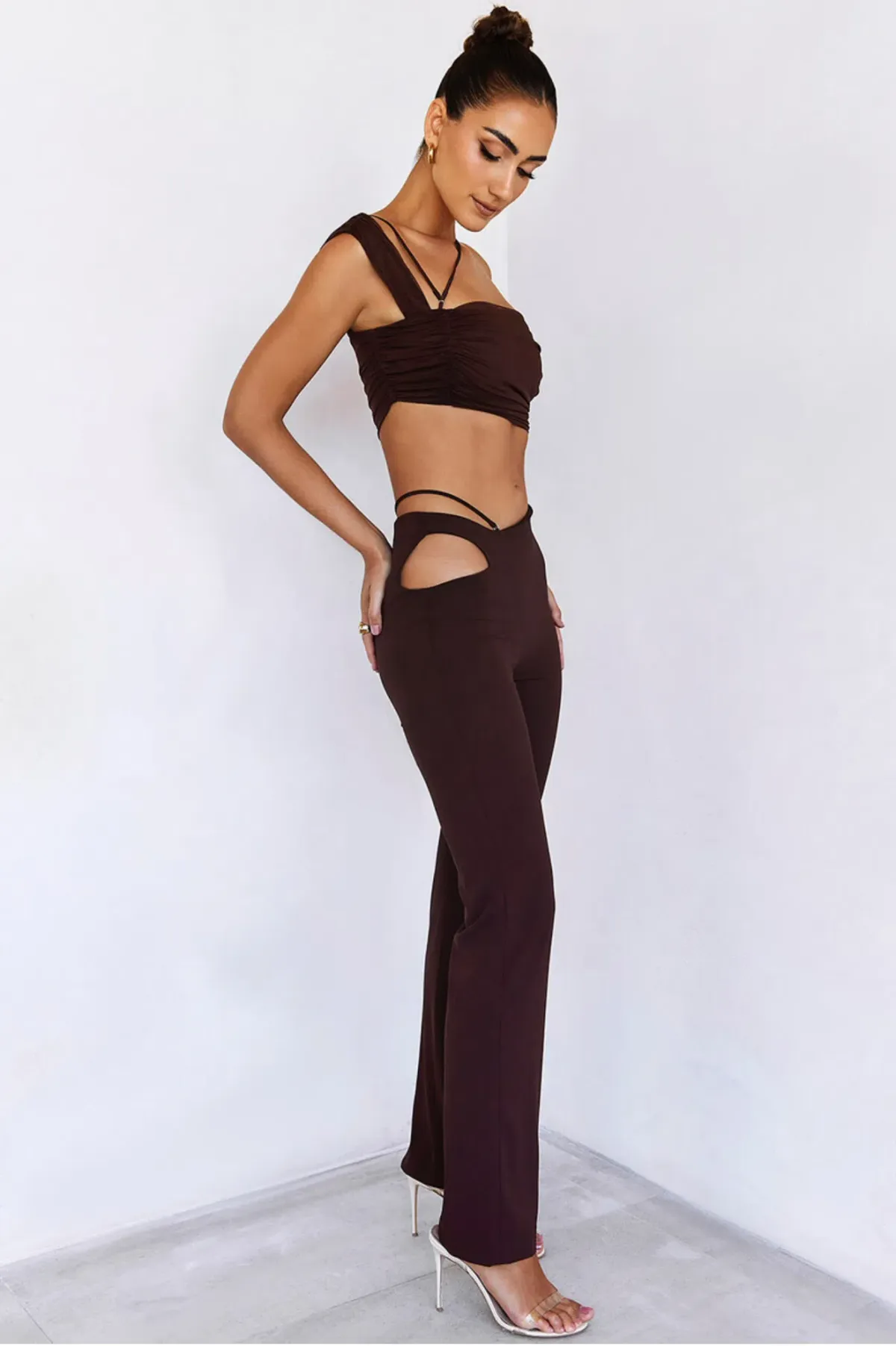 Mistress Rocks Passion Pant Set Chocolate Size 10  - Image 2