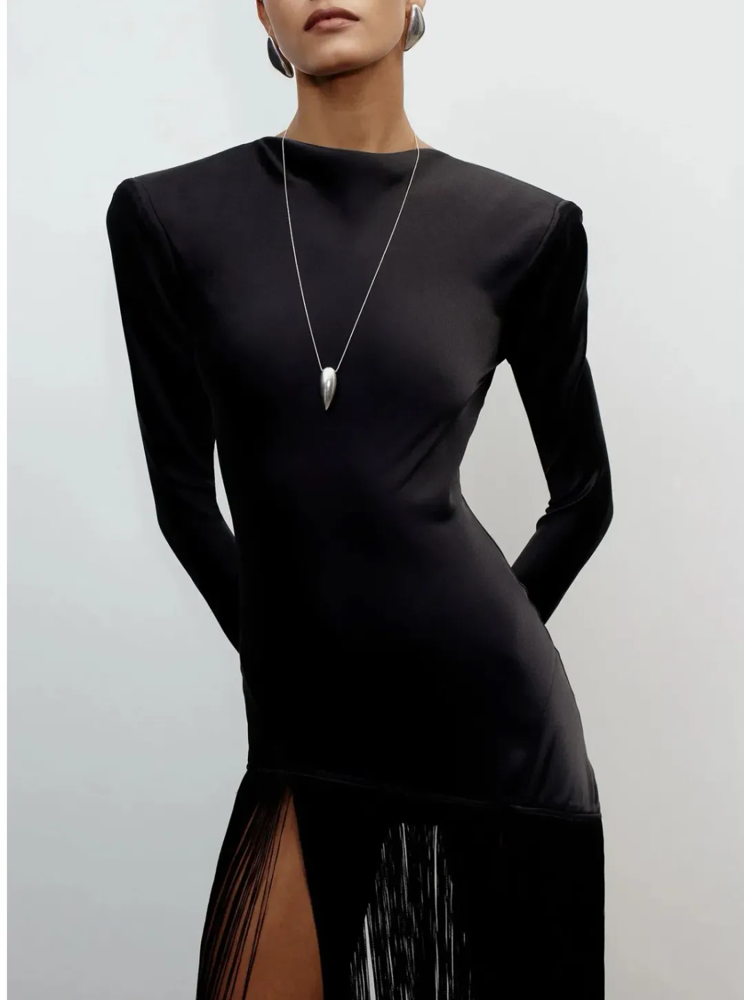 THE NEW ARRIVALS by İlkyaz Özel Vesper in Casino Royale Maxi Dress Black Size 8/S for rent on The Volte - main image