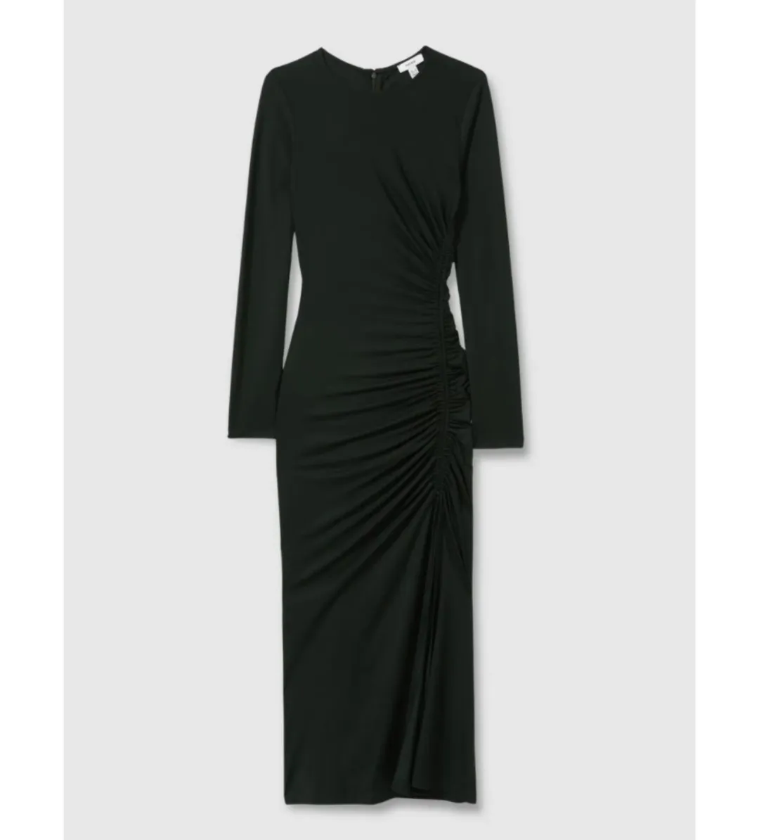 Reiss Rosie Jersey Ruched Midi Dress Dark Green Size 14/XL for rent on The Volte - main image