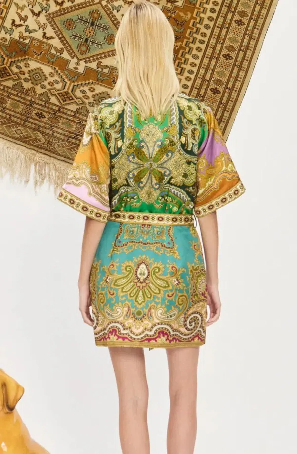 Alemais Clemenza Spliced Mini Dress Multicolour Size 16 - Image 4