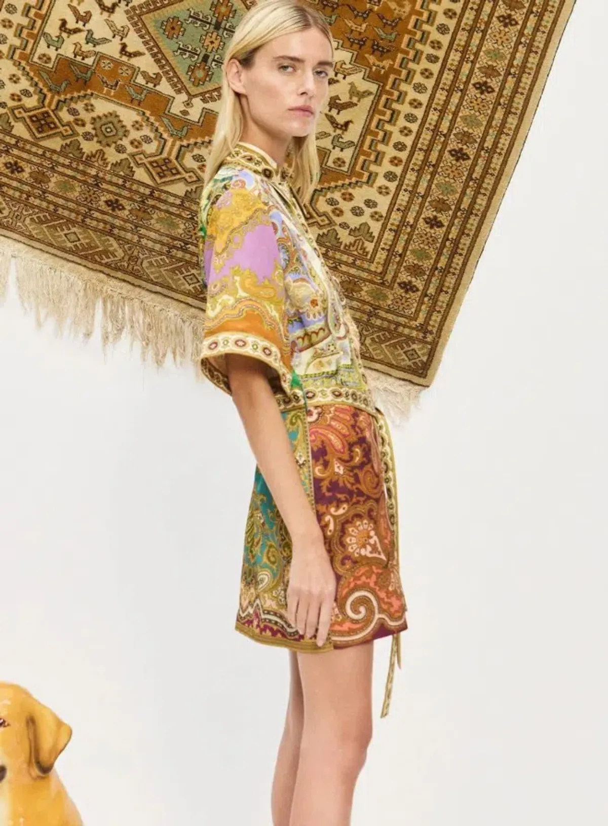 Alemais Clemenza Spliced Mini Dress Multicolour Size 16 - Image 3