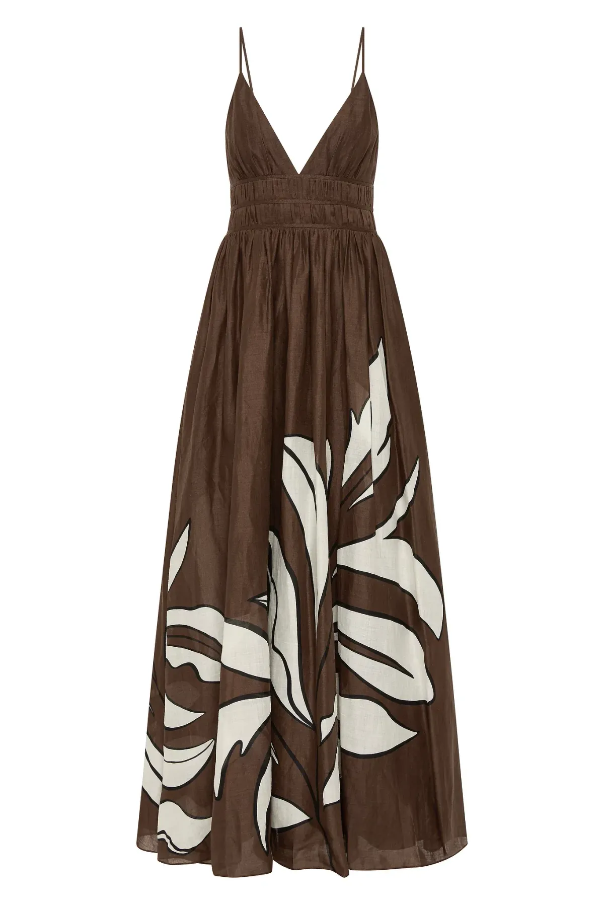 Aje Planetary Maxi Dress in Abstract Fern Carob Size 8 - Image 3