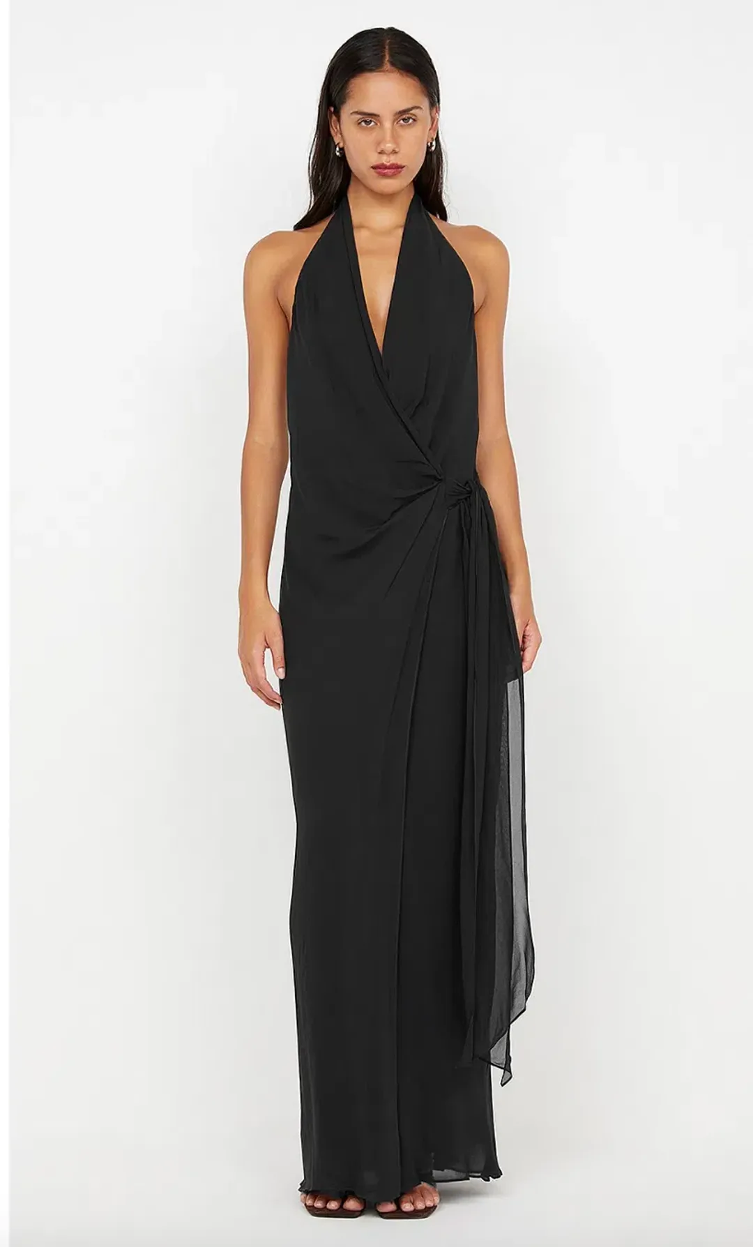 Bec Bridge Soneva Wrap Dress Black Size 8  for rent on The Volte - main image