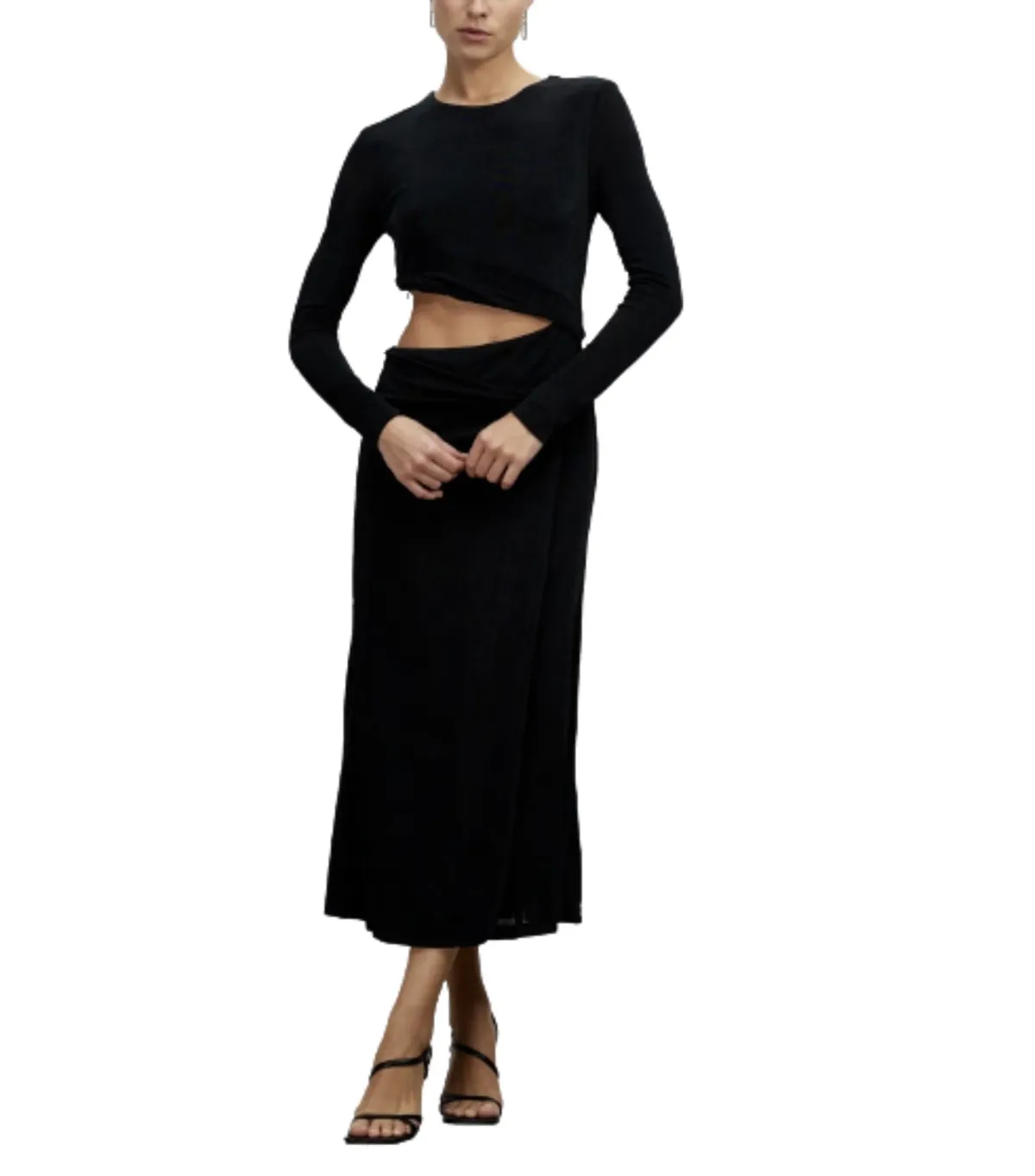 MISHA Arma Cut Out Midi Dress Black Size 6/XS - Image 1