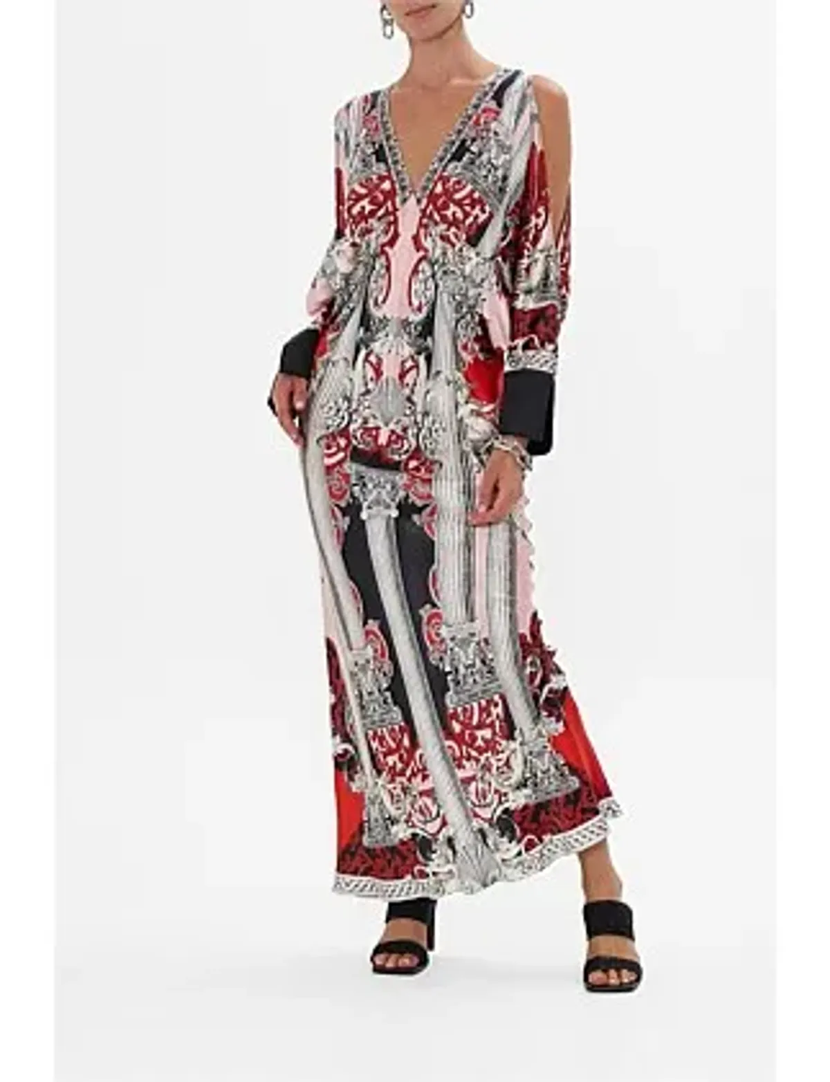 Camilla Plunge Neck Draped Shoulder Dress Size 16/XL - Image 12