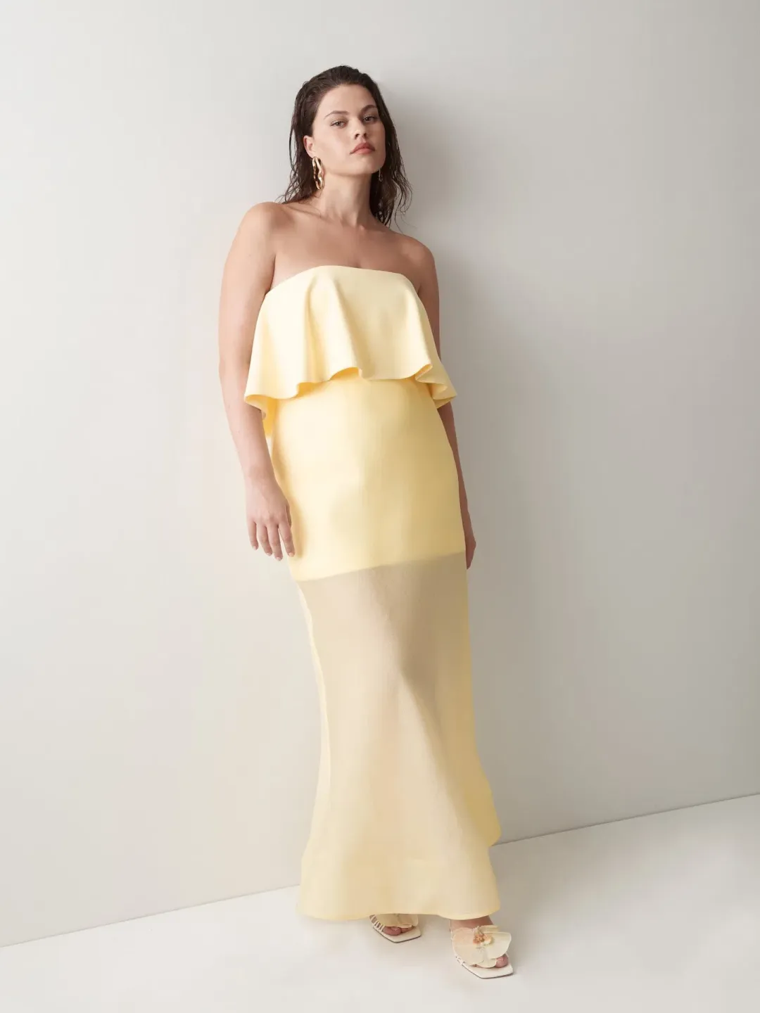 Sheike Gemini Maxi Dress Yellow Size 8 for rent on The Volte - main image