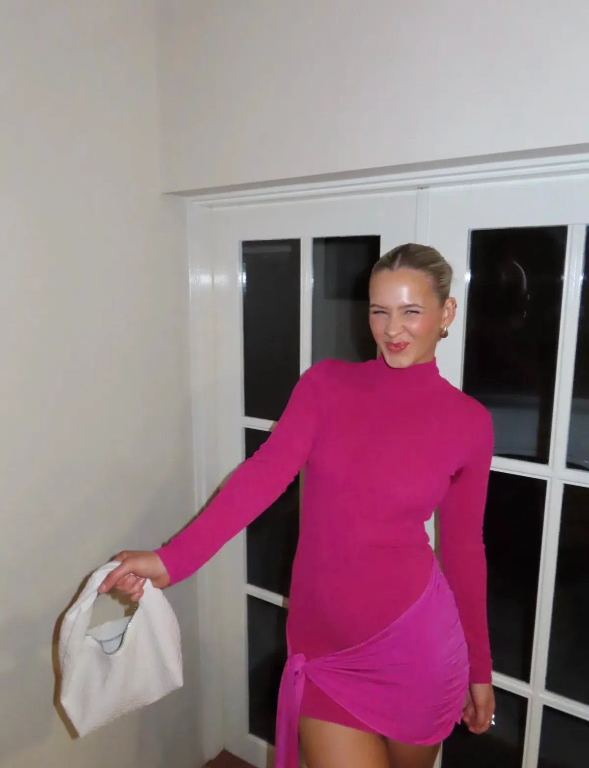 With Harper Lu Textured Wrap Dress Pink Size 12  - Image 2