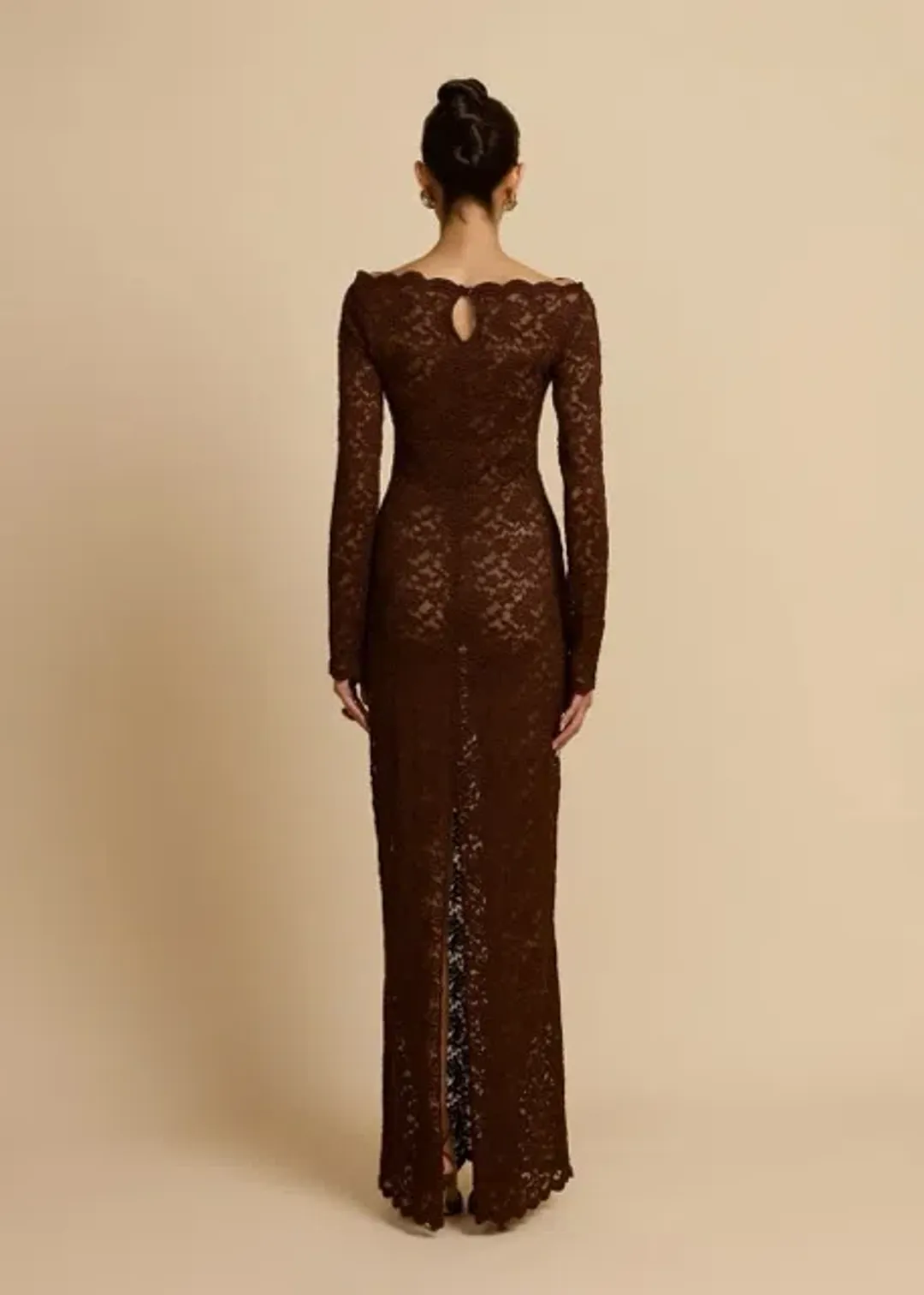 Arcina Ori Monet Maxi Dress Chocolate Brown Size AU 8 for rent on The Volte - main image