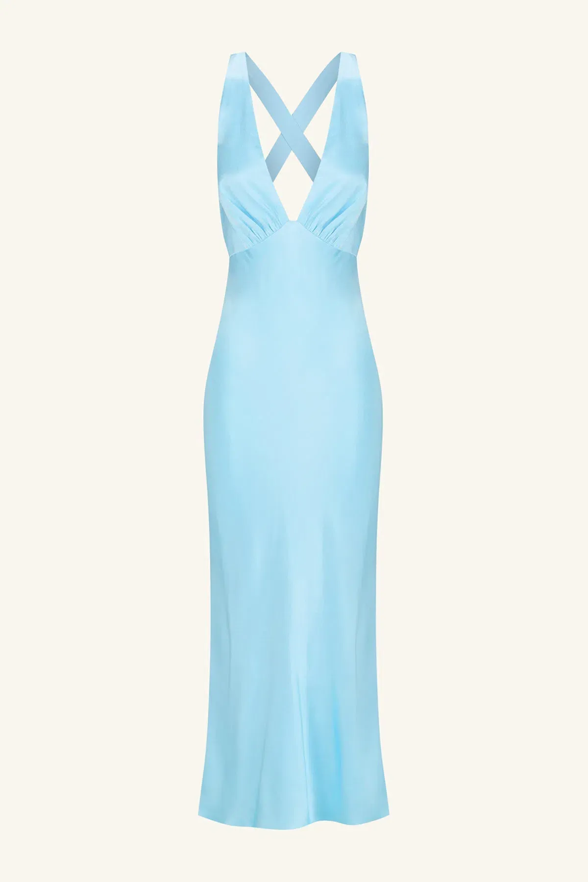 Shona Joy La Lune Plunged Cross Back Midi Dress in Iceberg Blue Size 8 - Image 4