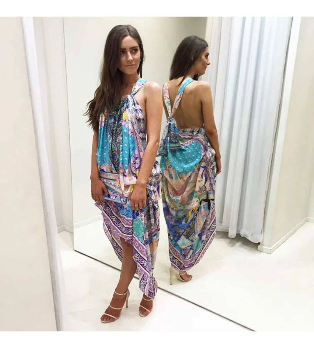 Camilla Gaudi Tribute Drawstring Dress Multi Print One Size for rent on The Volte - main image