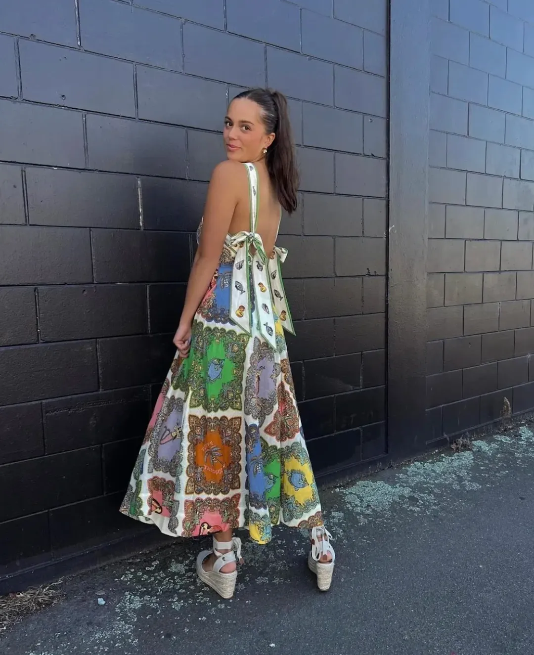 Alemais Trippy Troppo Halter Midi Multi Dress Size 8 for rent on The Volte - main image