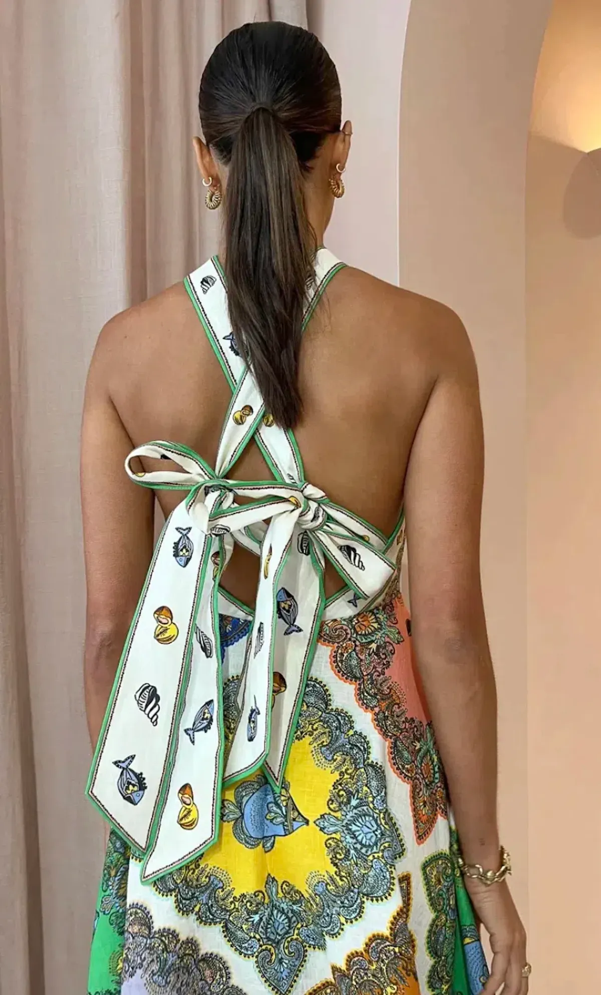 Alemais Trippy Troppo Halter Midi Multi Dress Size 8 - Image 3