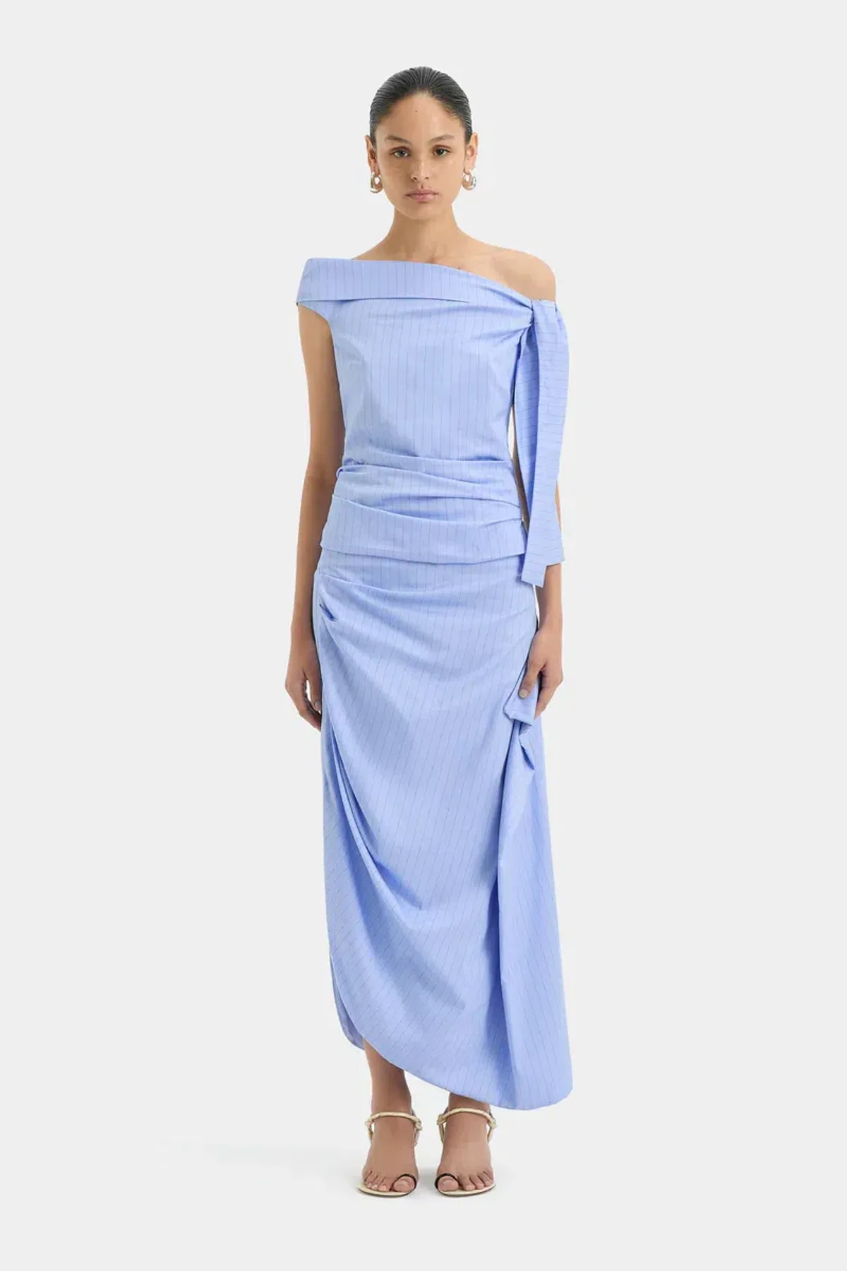 Sir The Label Lori Midi Skirt And Top Set In Sky Blue Size 1/ AU 8 - Image 1