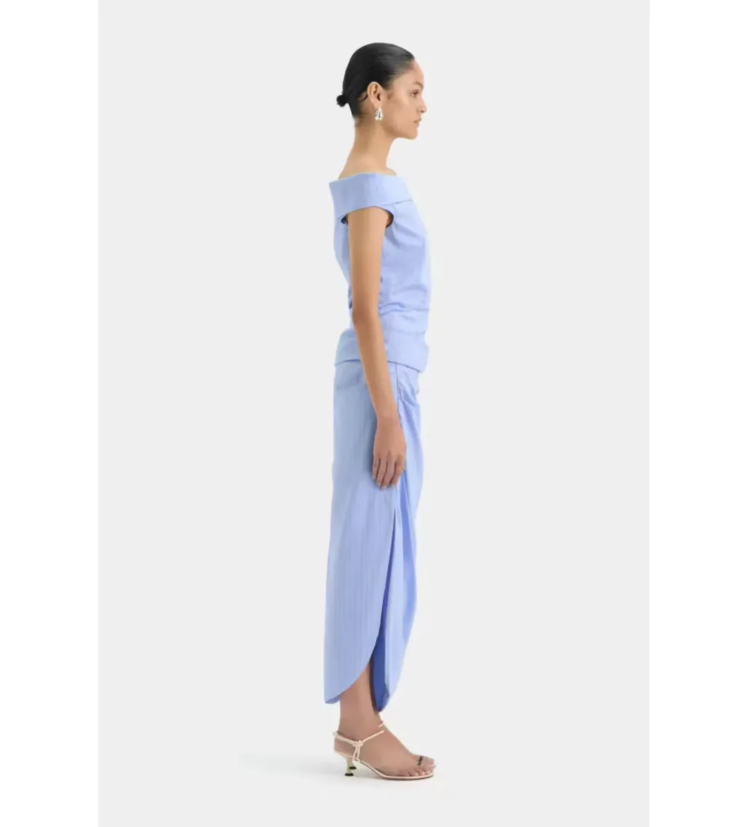 Sir The Label Lori Midi Skirt And Top Set In Sky Blue Size 1/ AU 8 for rent on The Volte - main image