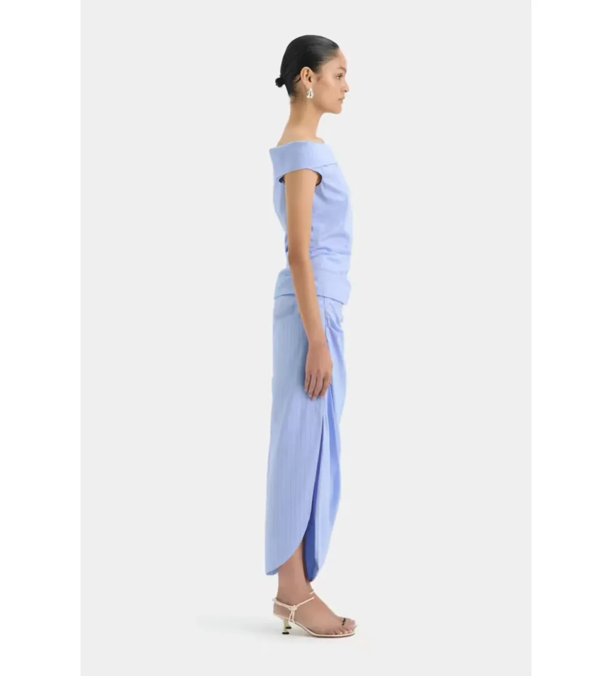 Sir The Label Lori Midi Skirt And Top Set In Sky Blue Size 1/ AU 8 - Image 2