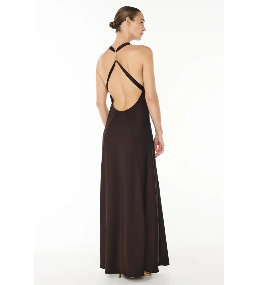 Manning Cartell Charmed Cowl Slip Dress In Dark Chocolate Size AU 8 for rent on The Volte - main image
