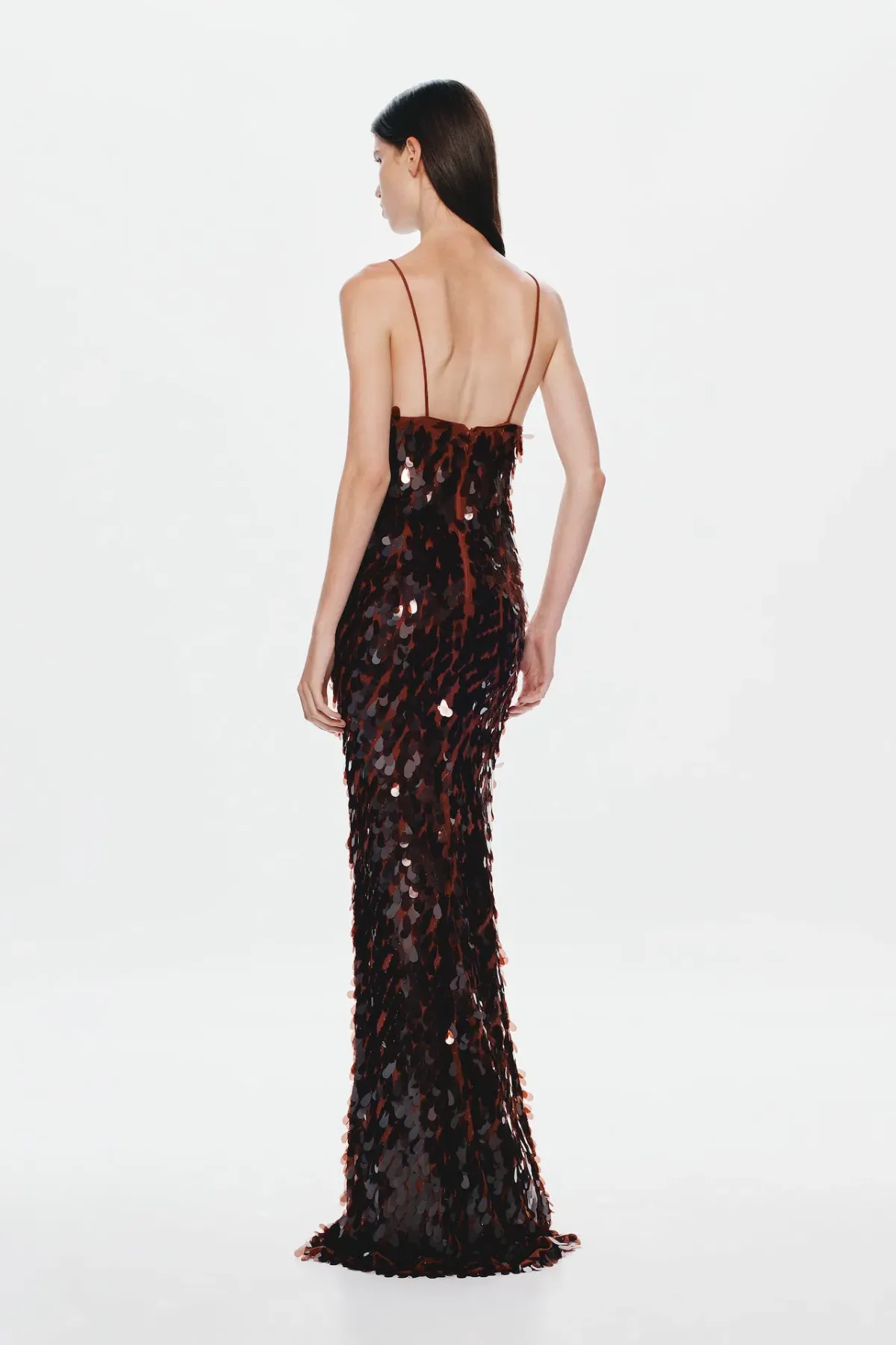 Misha Sapphire Sequin Maxi Dress in Fig Size 8 - Image 2