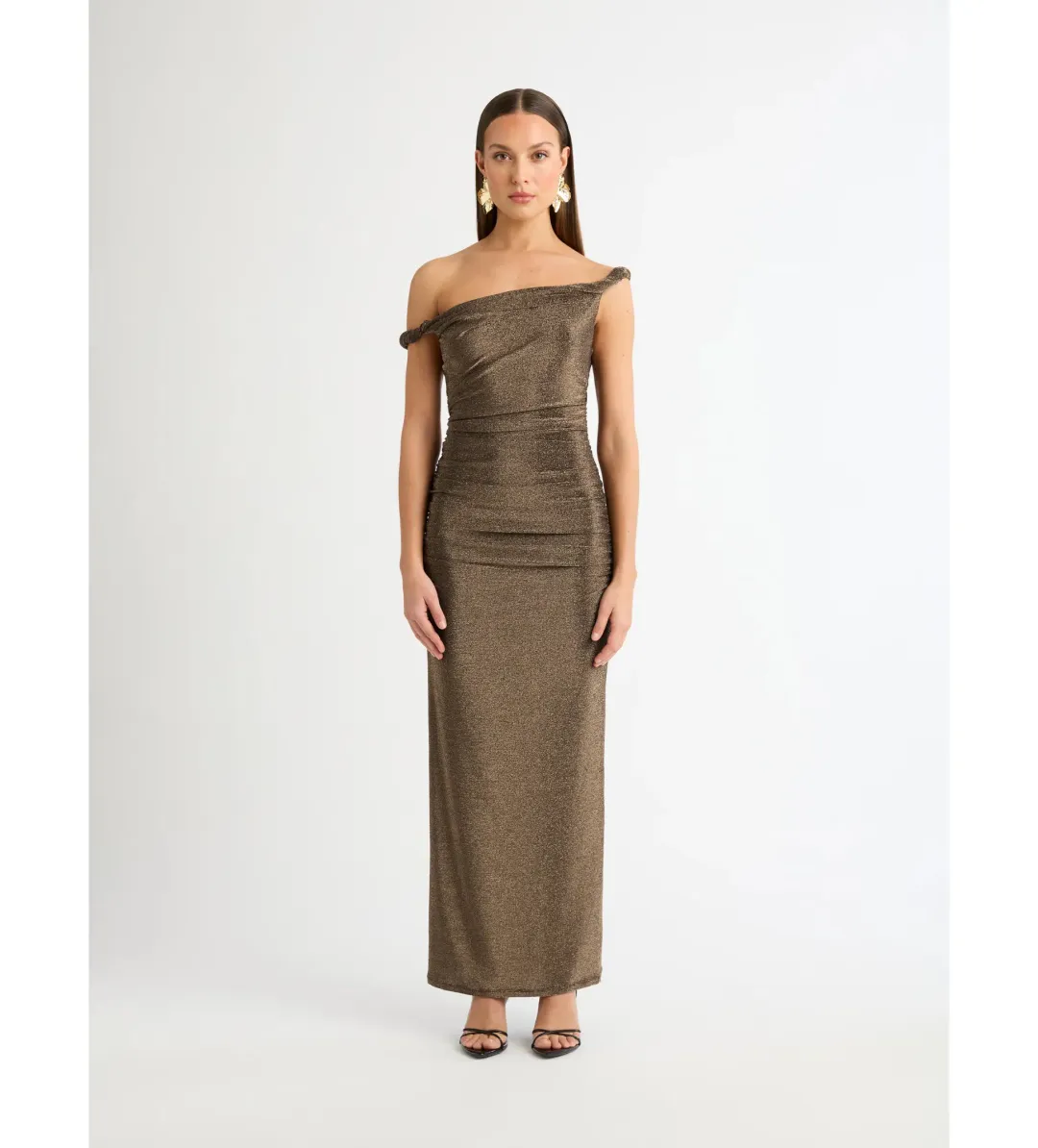 Sheike Athena Maxi Dress in Gold Size 6 for rent on The Volte - main image