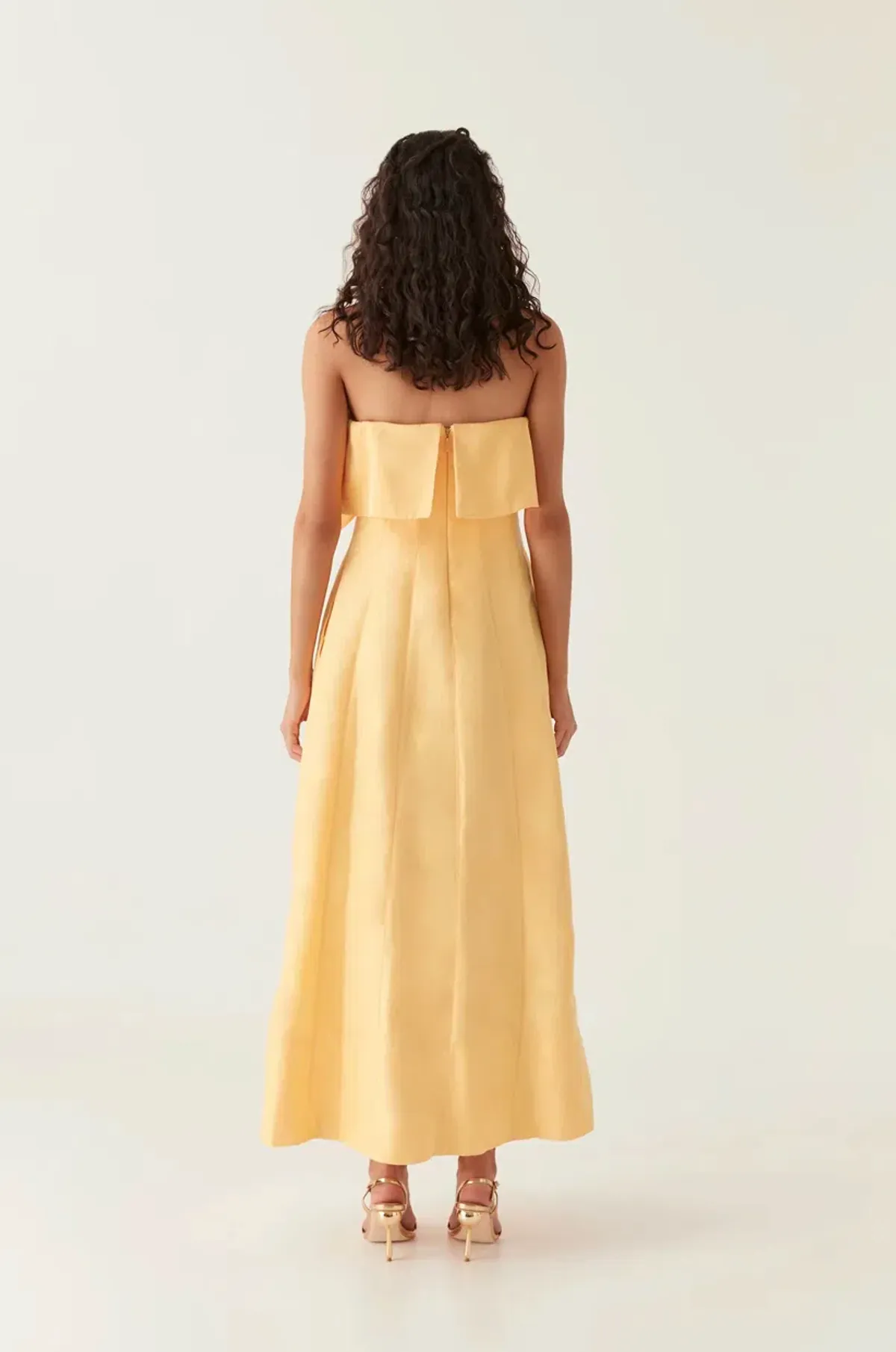 Aje Shallows Strapless Midi Gown in Marigold Yellow Size 10 - Image 2