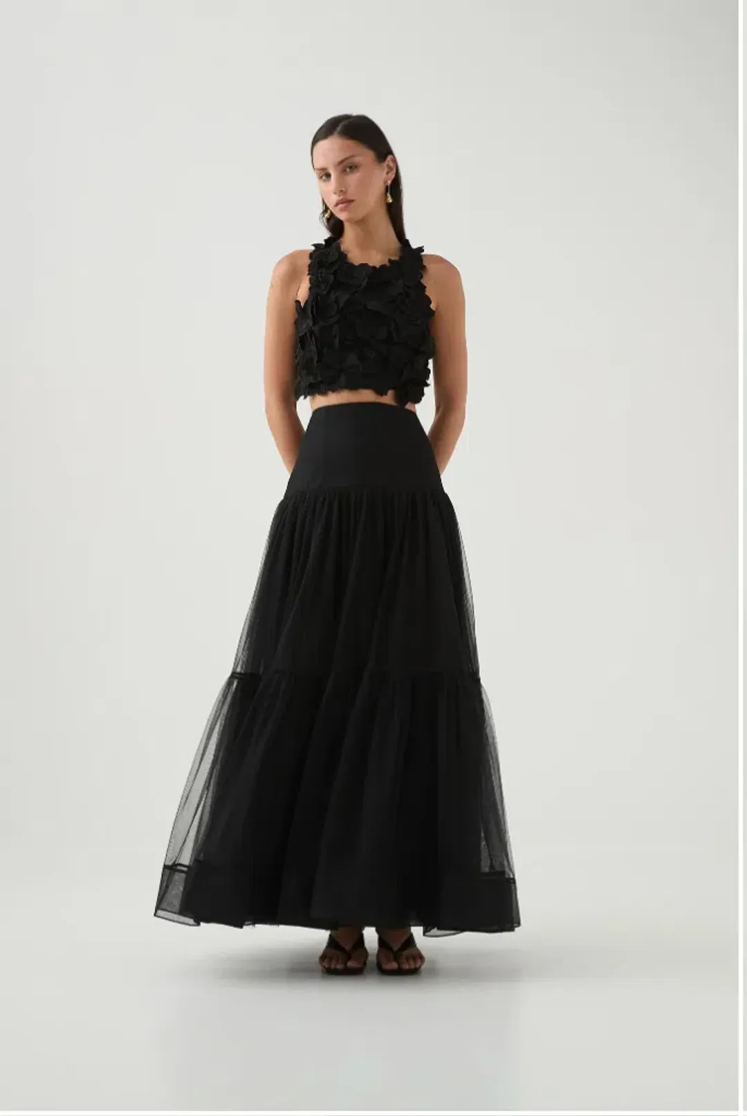 Aje Gia Maxi Skirt Black Size AU 6 for rent on The Volte - main image