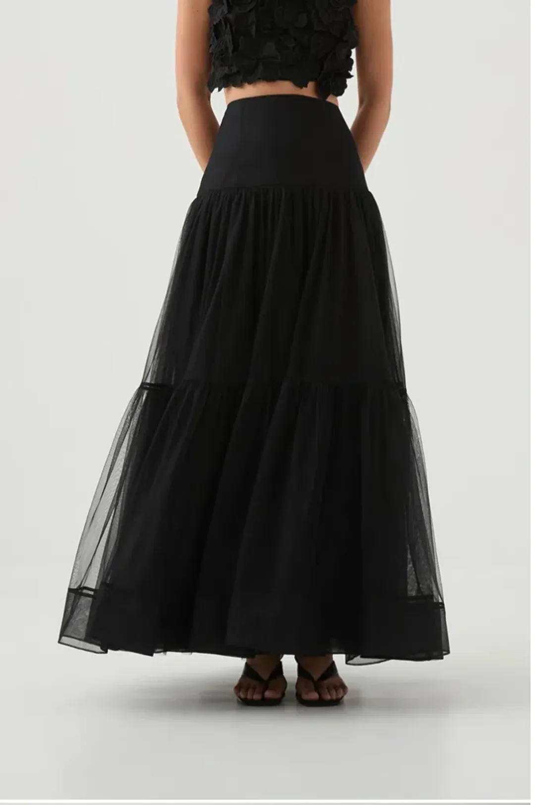 Aje Gia Maxi Skirt Black Size AU 6 for rent on The Volte - main image