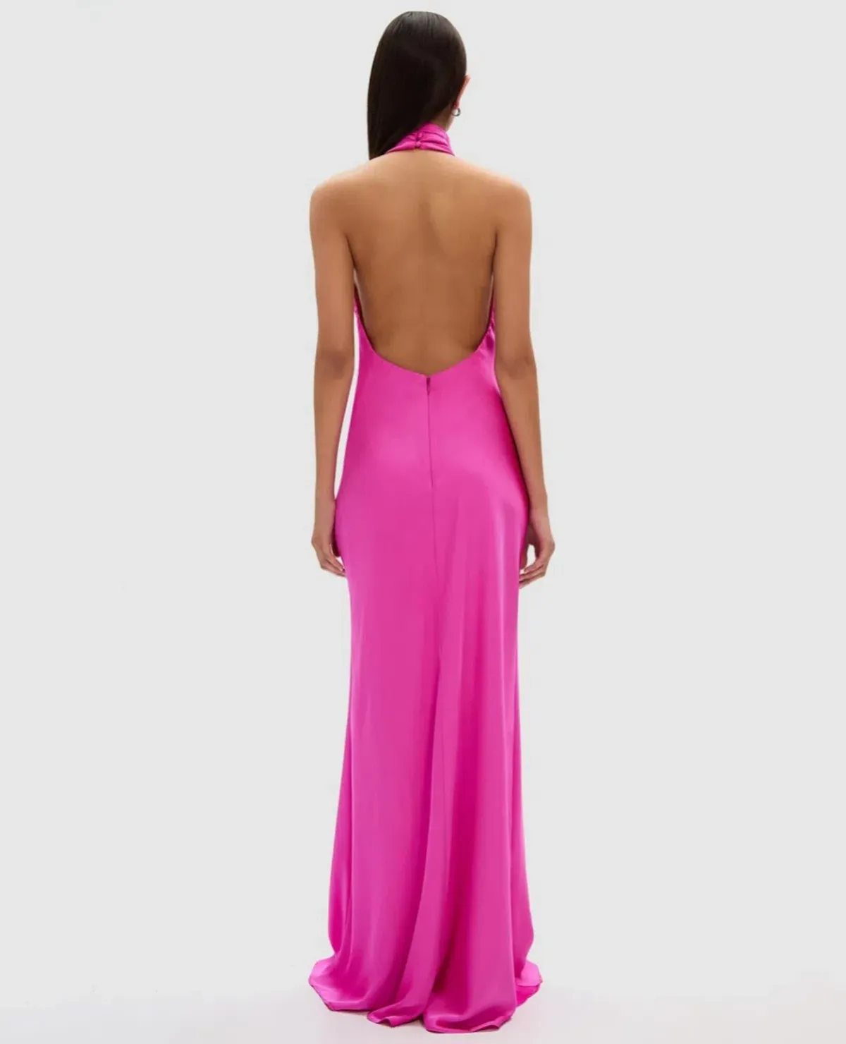 MISHA Evianna Satin Gown Maxi Hot Pink Size 8/S - Image 2