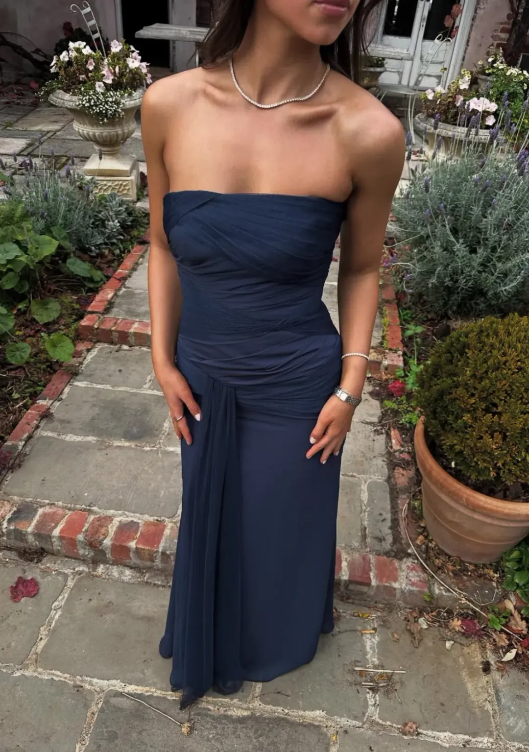 Vintage Vera Wang Gown in French Navy Size 8 for rent on The Volte - main image