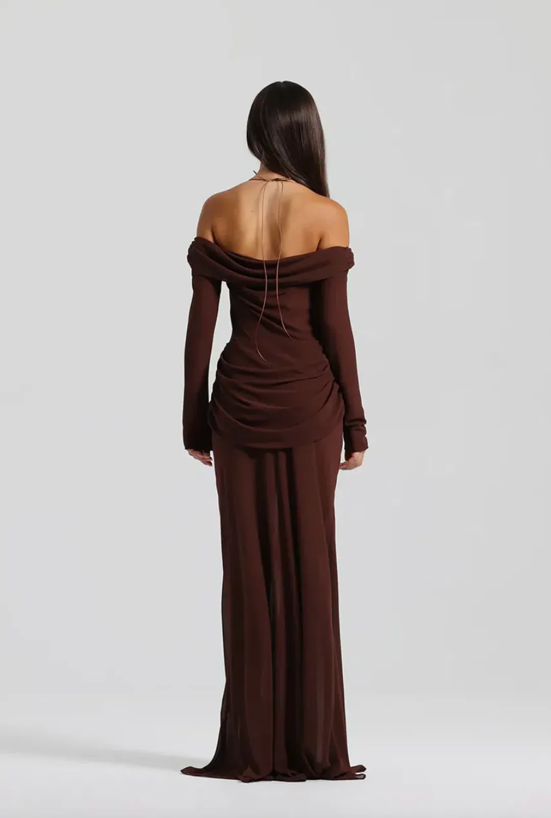 Natalie Rolt Emily Gown in Brown Size 8  for rent on The Volte - main image