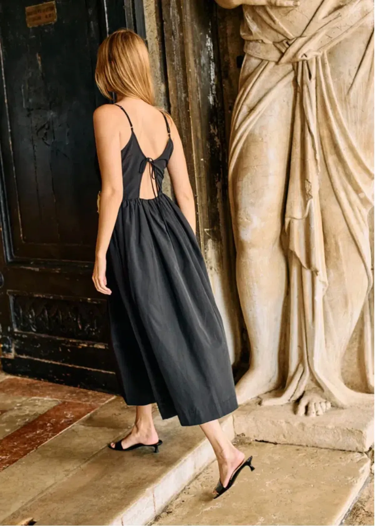 Ciao Lucia Neroni Midi Dress in Black Rosette Size S / AU 8 - Image 3