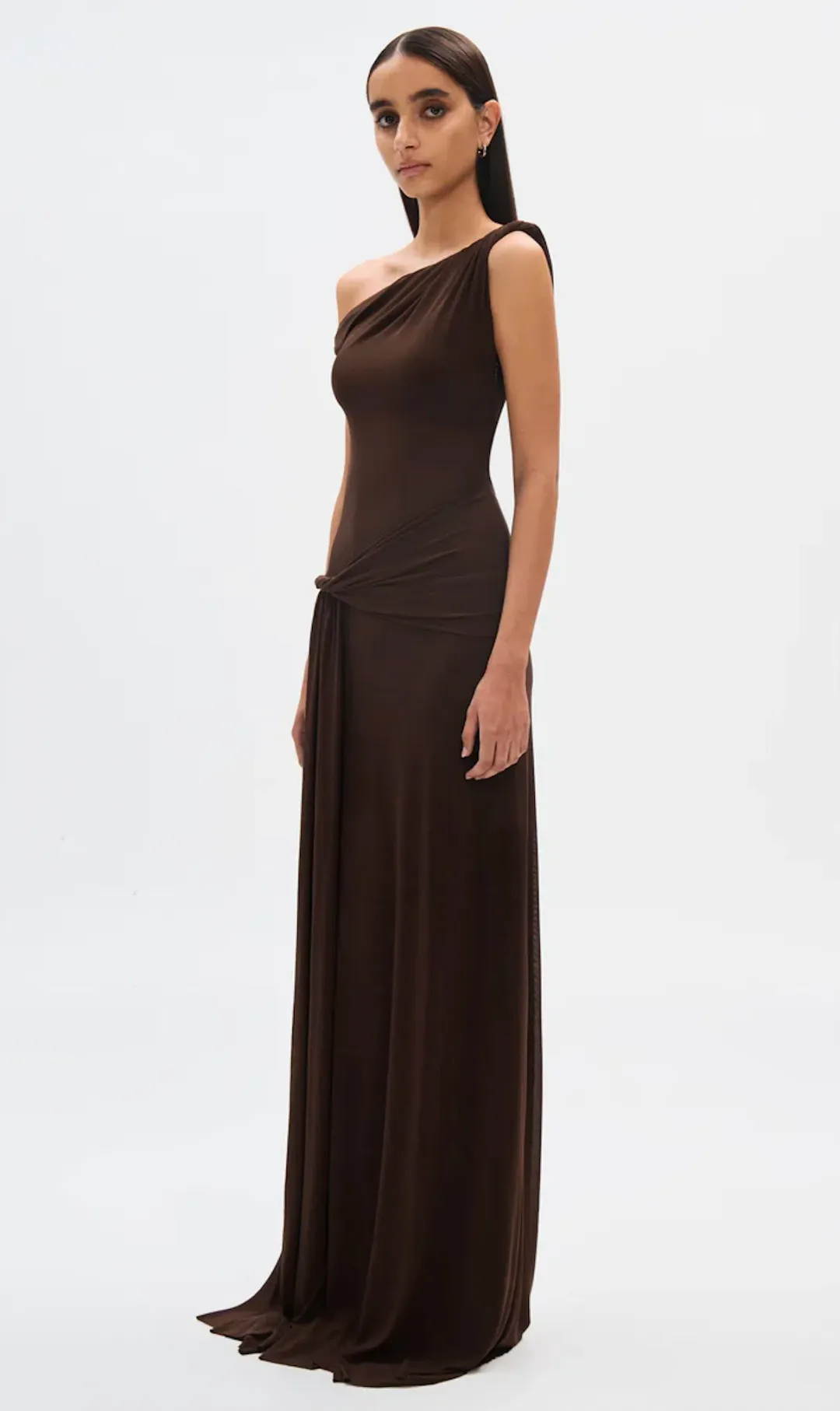 Misha Sisal Dress Maxi Espresso Size 8 for rent on The Volte - main image