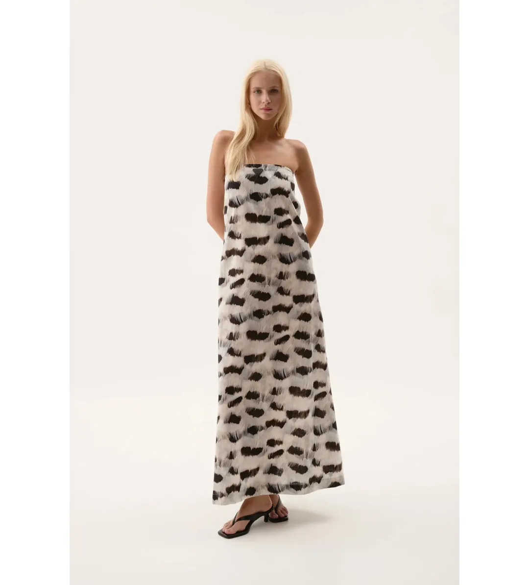 Aje Airlie Strapless Maxi Dress Light Plume Size 10/M for rent on The Volte - main image