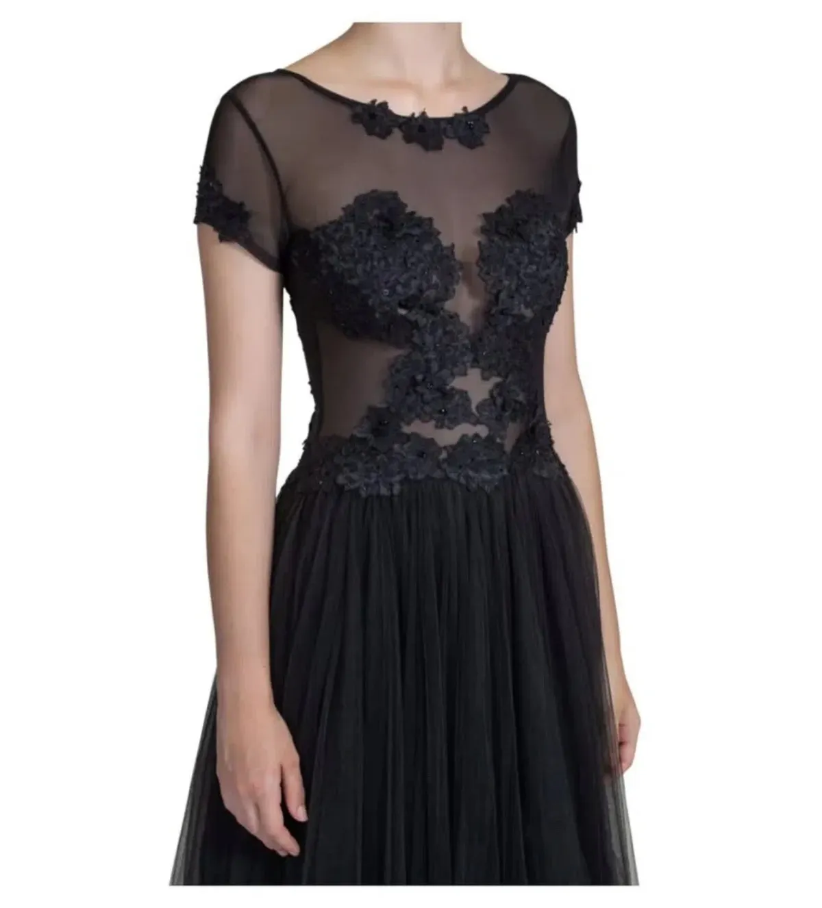 Jonte Illusion Lace Gown Black Size AU 10 - Image 2