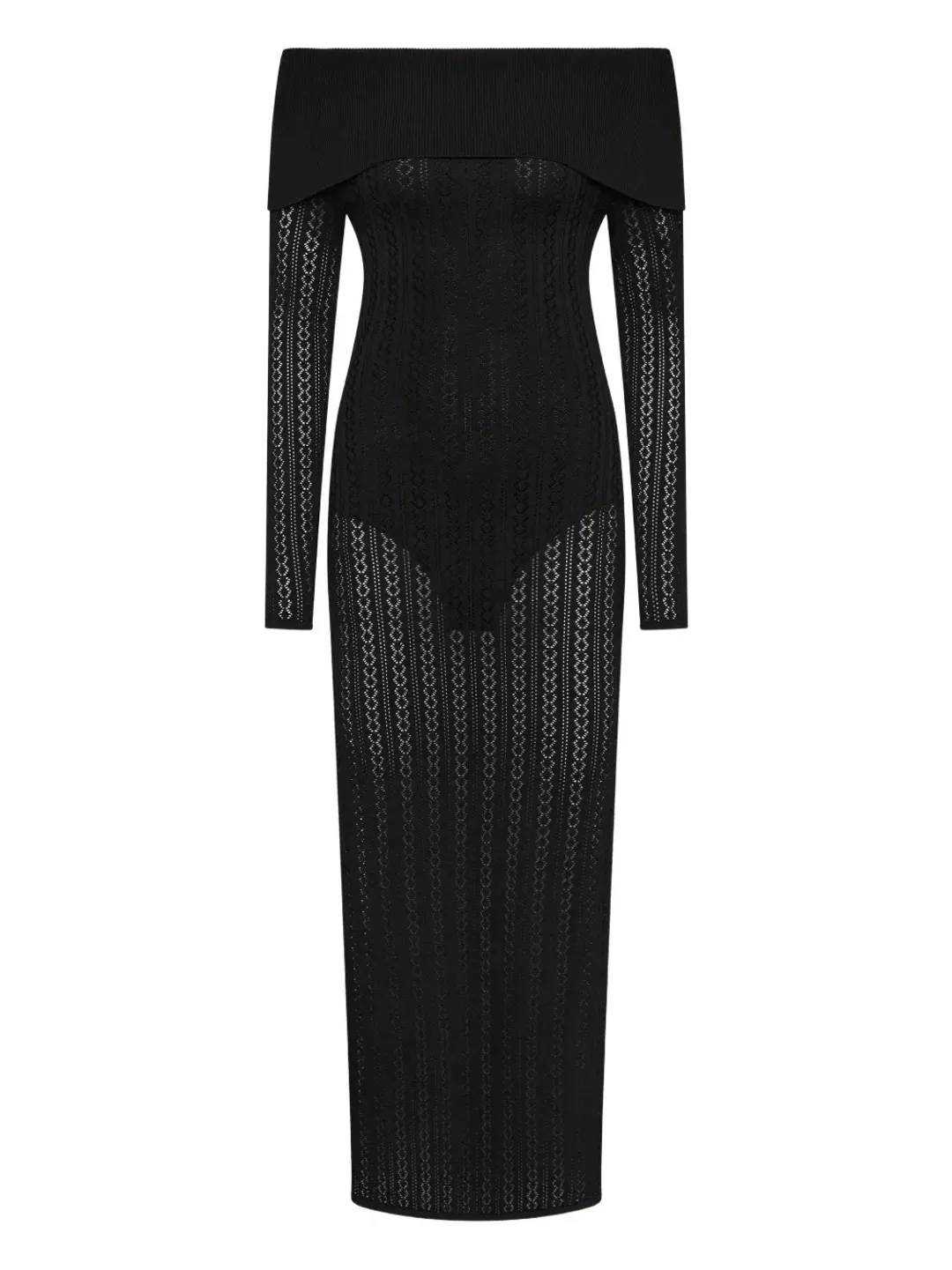 Rebecca Vallance Lorelei Off-shoulder Knitted Black Size AU 8 for rent on The Volte - main image