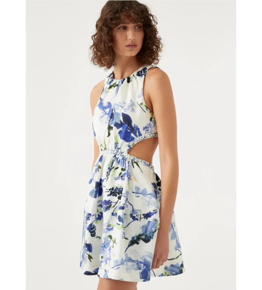 Aje Voyage Braided Cut Out Mini Dress Floral Print Size AU 12 for rent on The Volte - main image